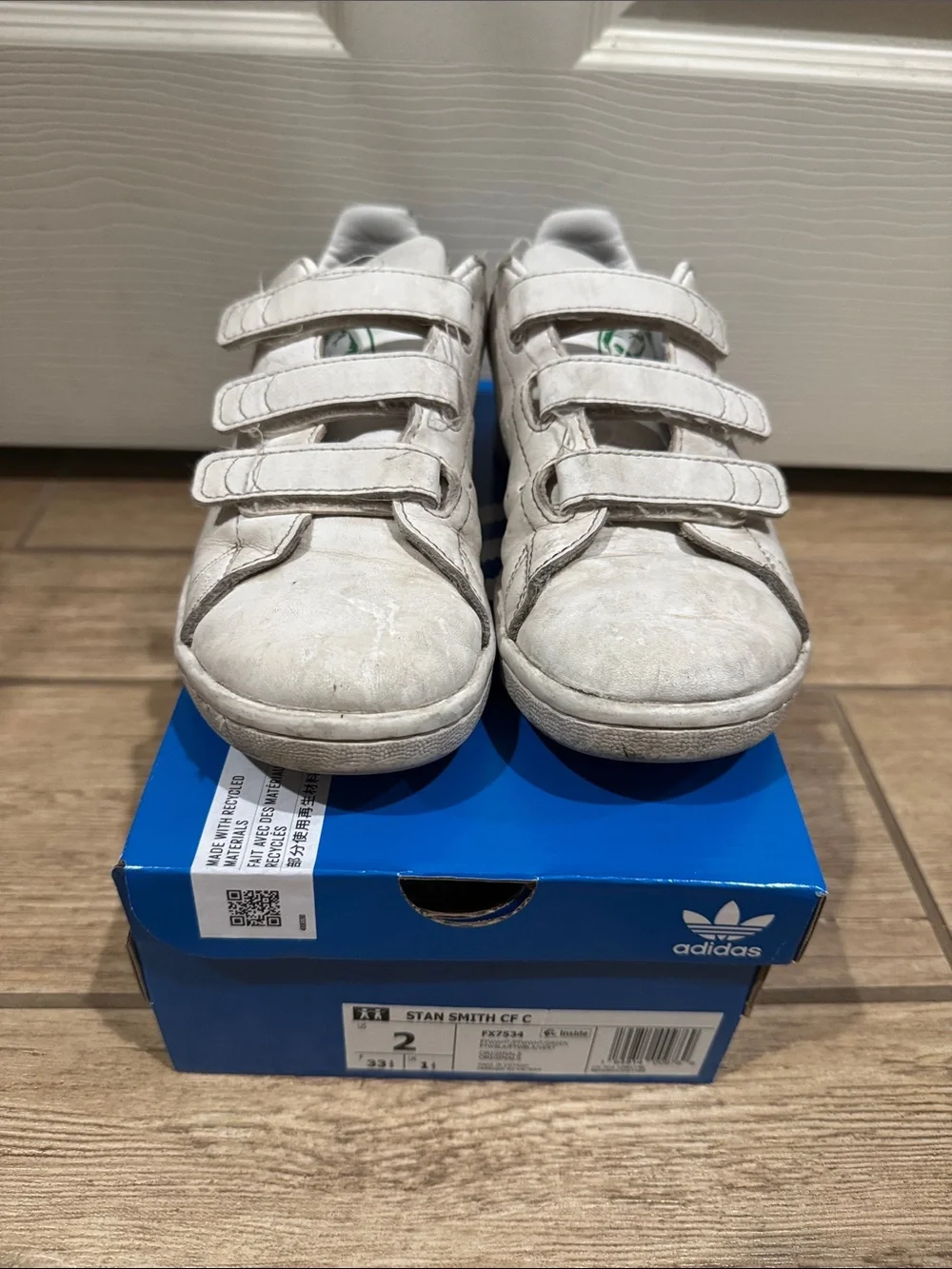 Adidas Original Kids Stan Smith CF Shoes (Size: 2)
